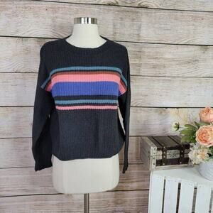 American‎ Eagle Knit Striped Gray Sweater XS